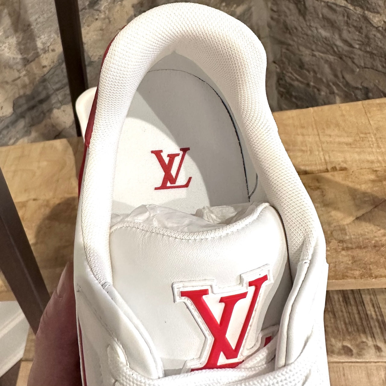 Louis Vuitton Virgil Abloh White Red Signature Low-top Sneakers – Boutique  LUC.S