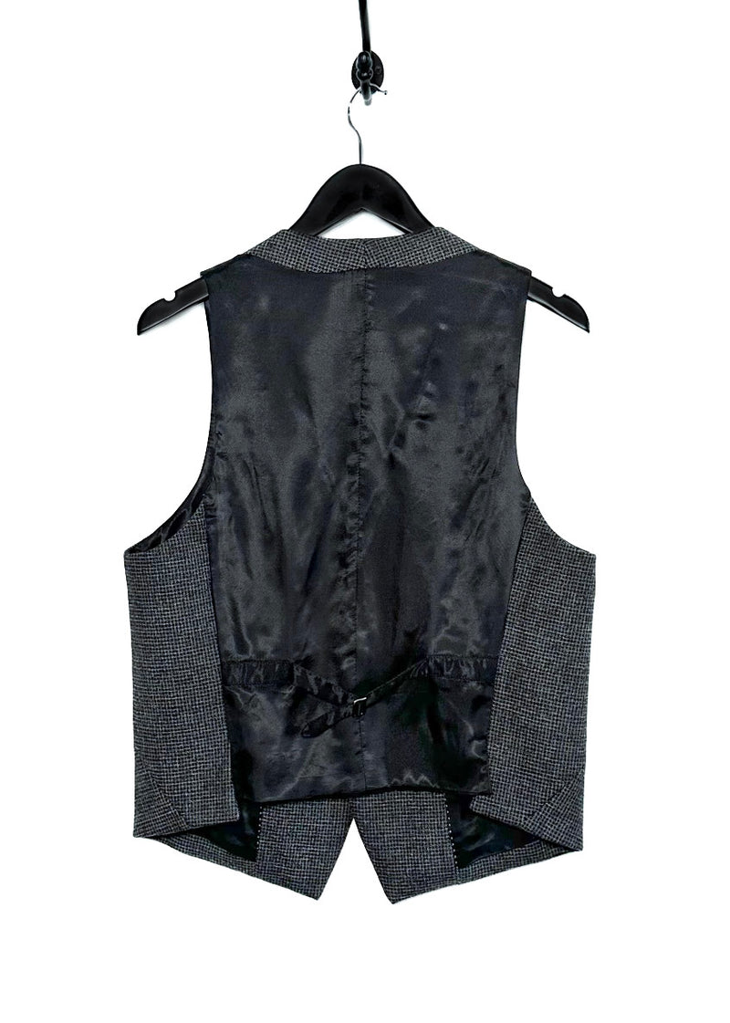 Neil Barrett Black Grey Wool Patchwork Vest