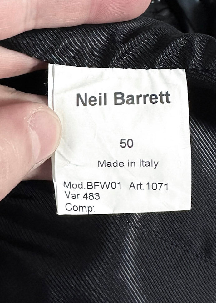 Gilet patchwork en laine gris noir Neil Barrett