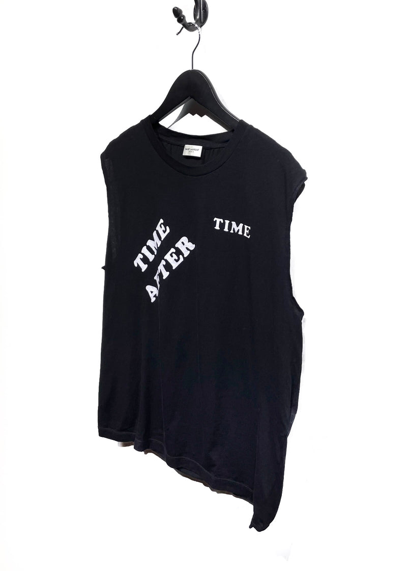 Saint Laurent Black "Time After Time" Sleeveless T-shirt