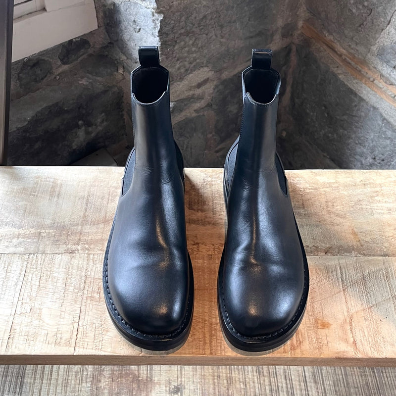 The Row Black Leather Gaia Chelsea Boots