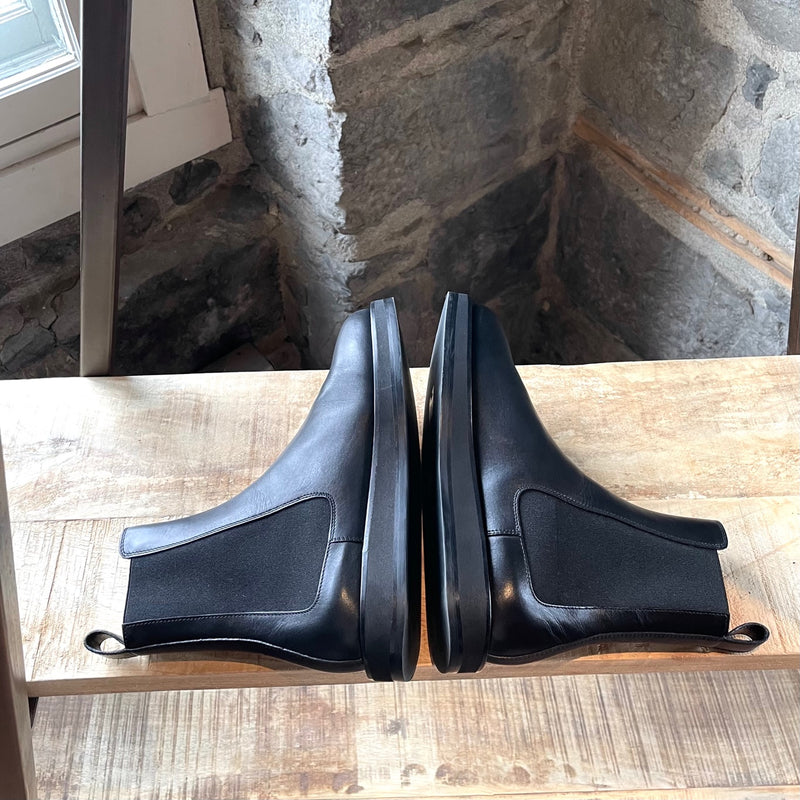 The Row Black Leather Gaia Chelsea Boots