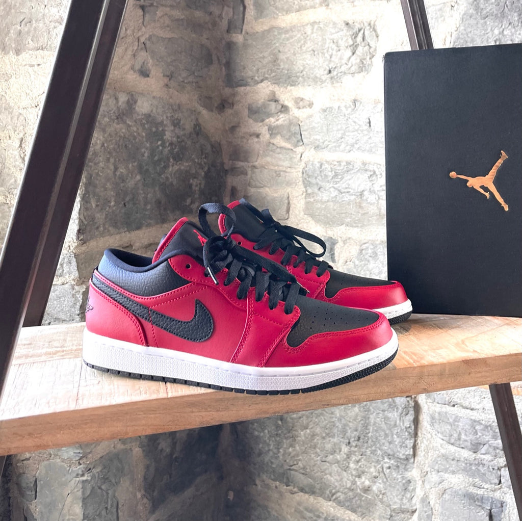 Nike Air Jordan 1 Red Leather Low Sneakers