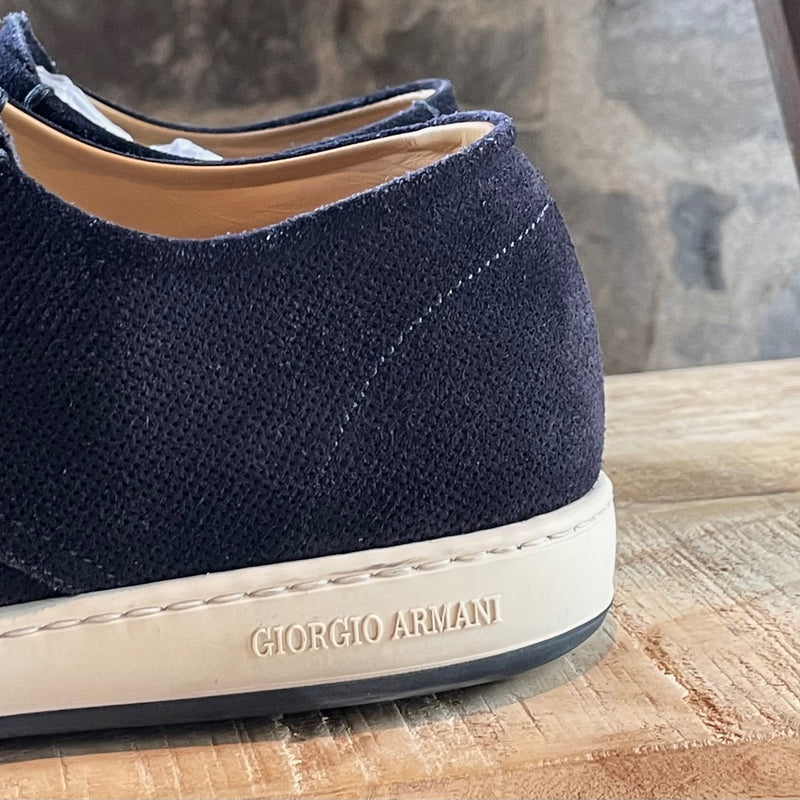 Giorgio Armani Navy Suede Sneakers