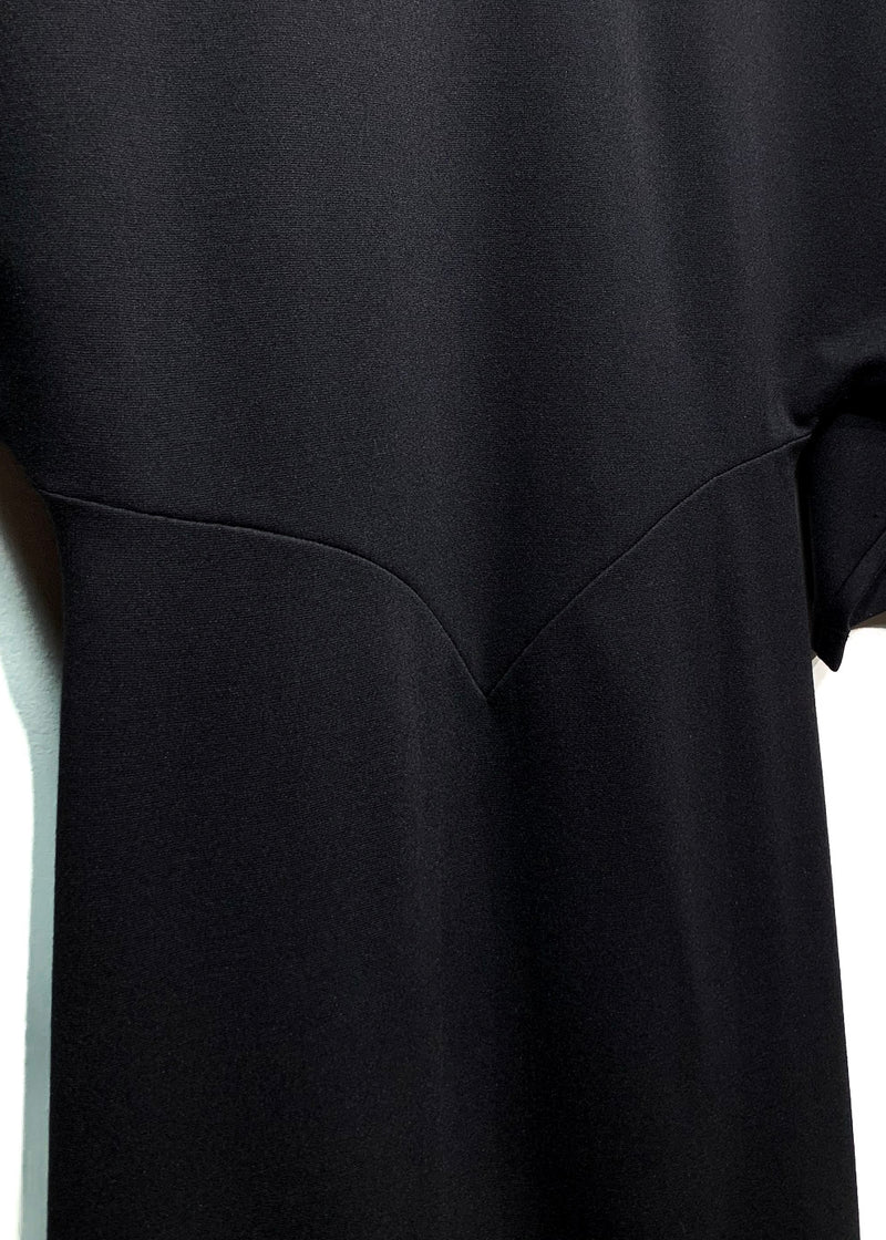 Jil Sander Black Bat Sleeves Stretch Dress