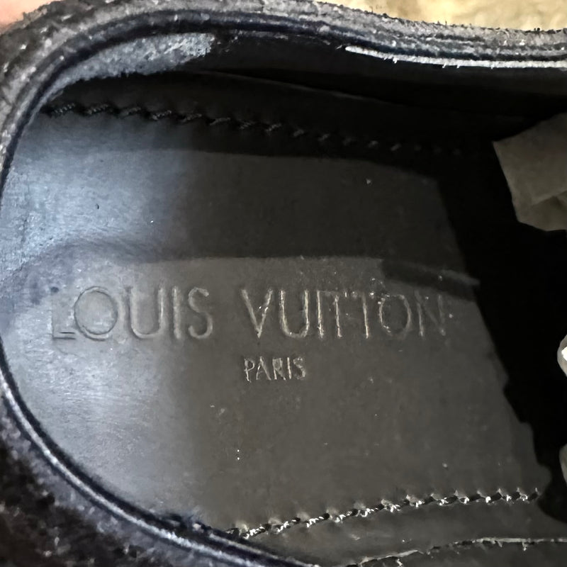 Louis Vuitton Midnight Blue Suede Palm Beach Wing Tip Derbies