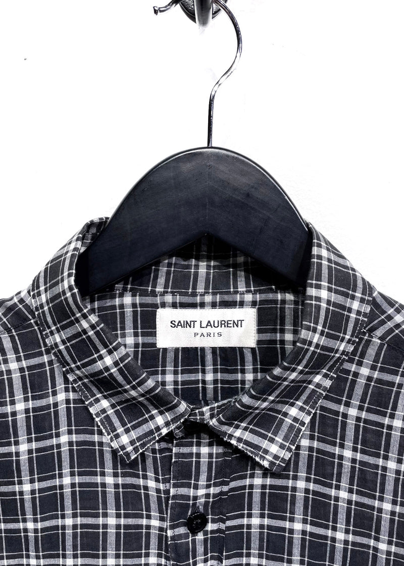 Chemise légère à carreaux noirs et blancs Saint Laurent 2017