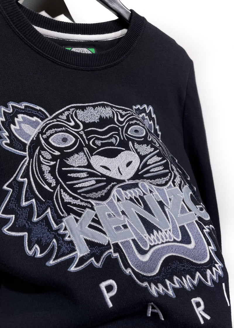 Kenzo Black Tiger Embroidered Sweatshirt