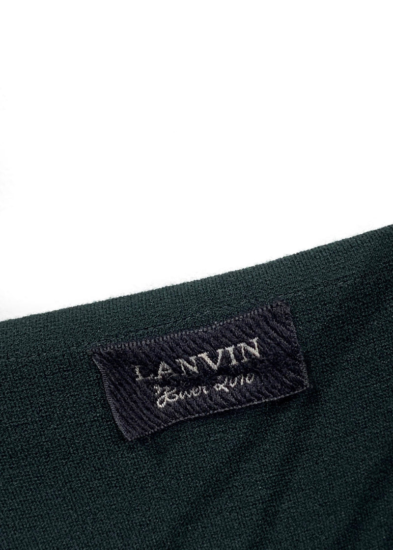 Robe en laine verte forêt Lanvin avec empiècement au col