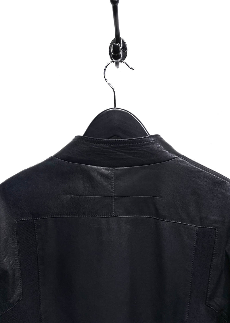 Givenchy Black Denim Insert Leather Jacket