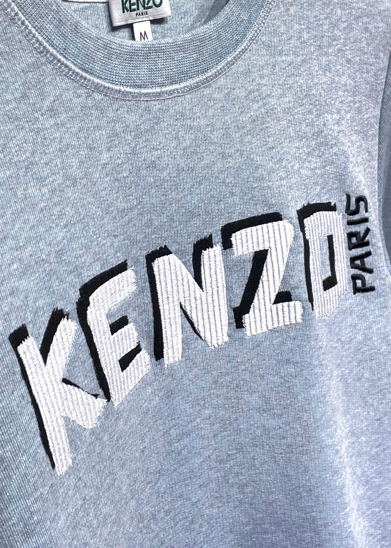 Kenzo Baby Blue Embroidered Logo Sweatshirt