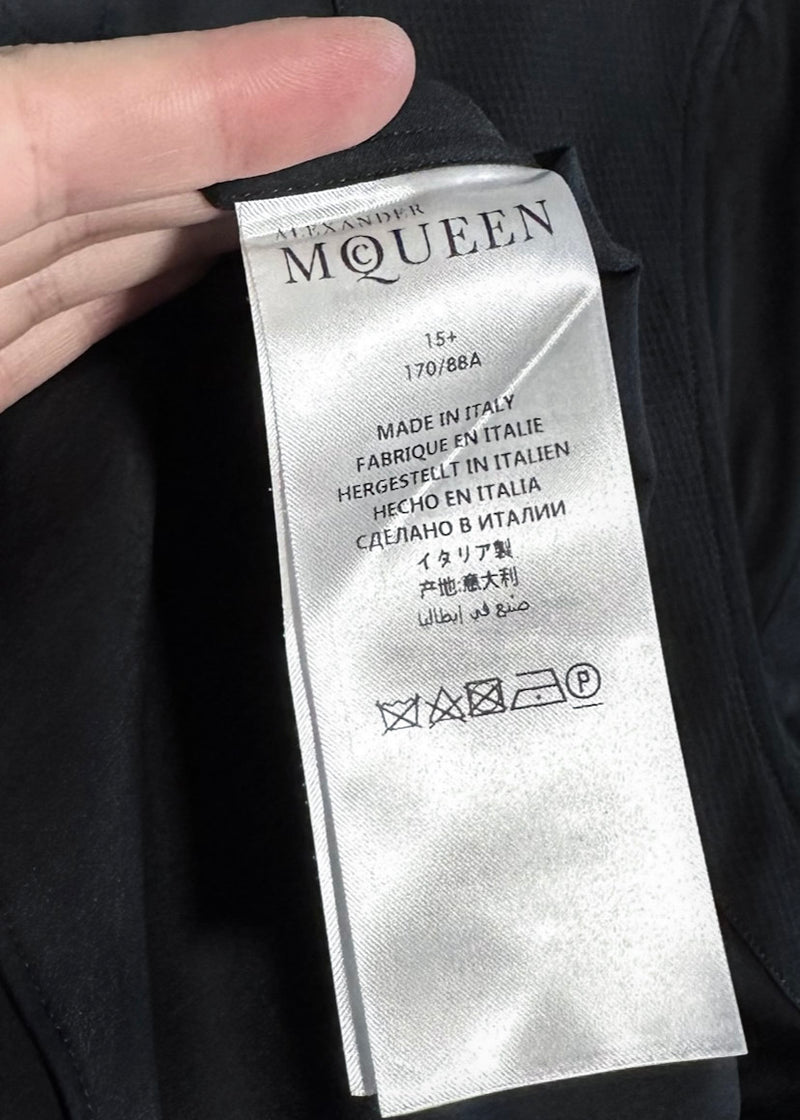 Alexander McQueen Black Tonal Piqué Harness Buttoned Shirt
