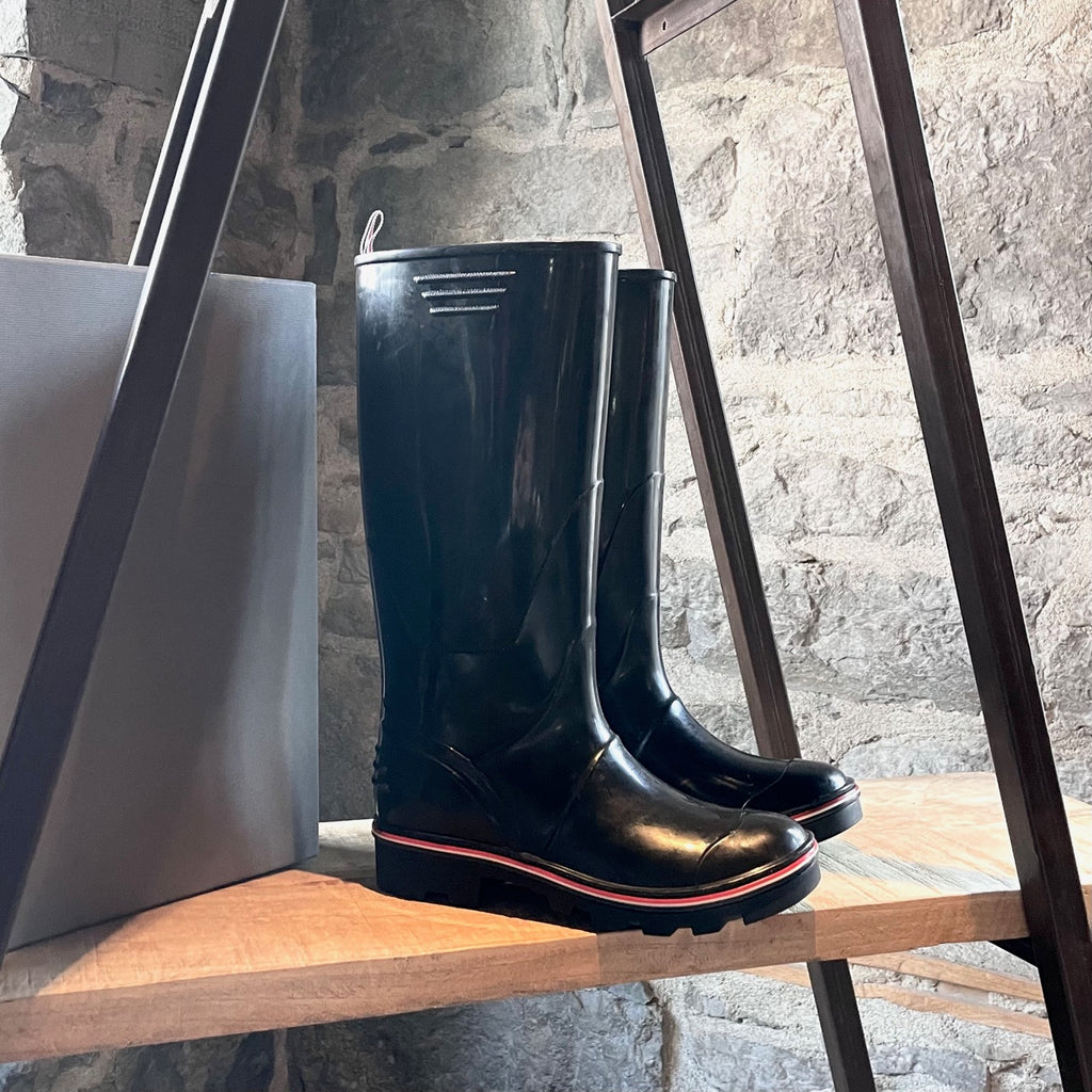 Thom Browne Black Wellington Rain Boots