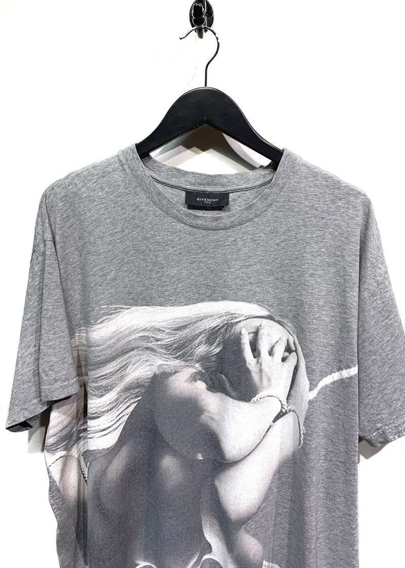 T-shirt imprimé fille pin-up Givenchy 2013 gris