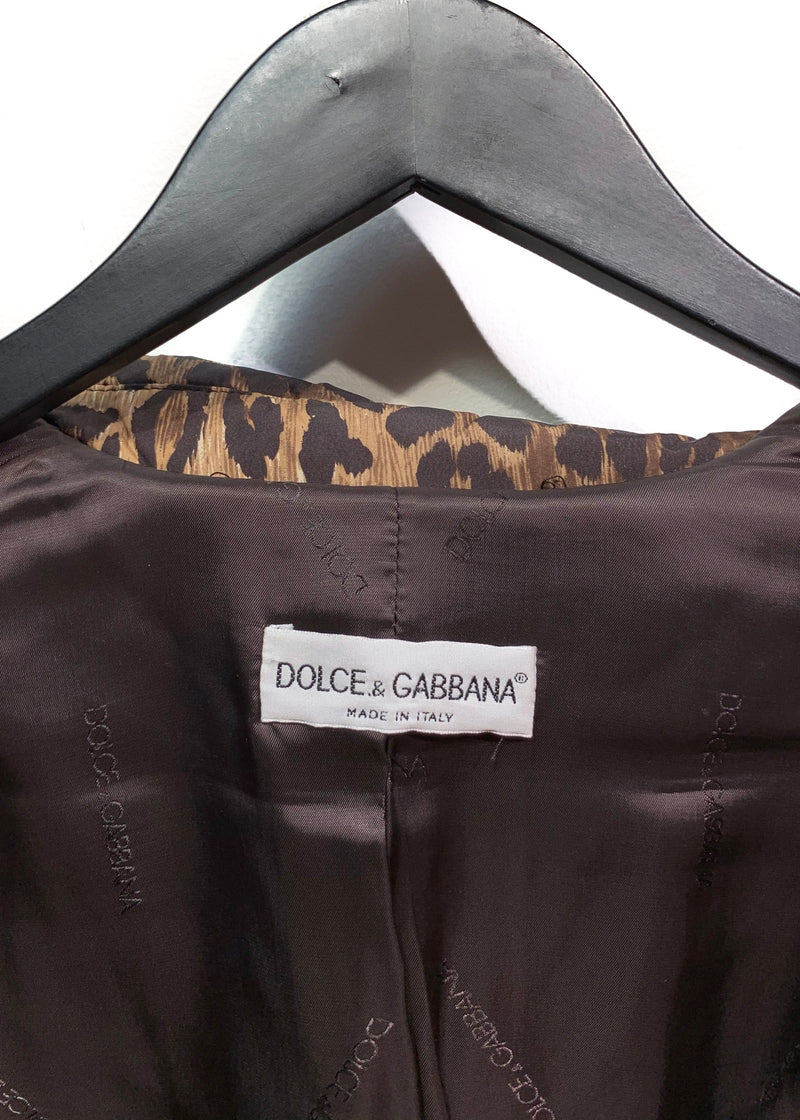 Dolce & Gabbana Vintage Leopard Print Padded Puffer