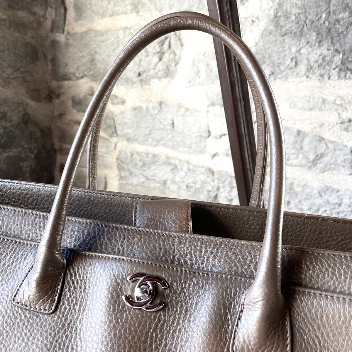 Chanel Taupe Leather Executive Cerf Tote Bag