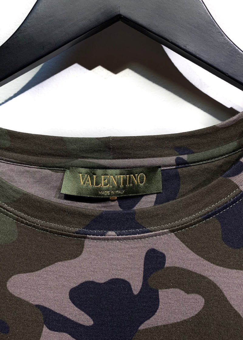 T-shirt camouflage vert Valentino