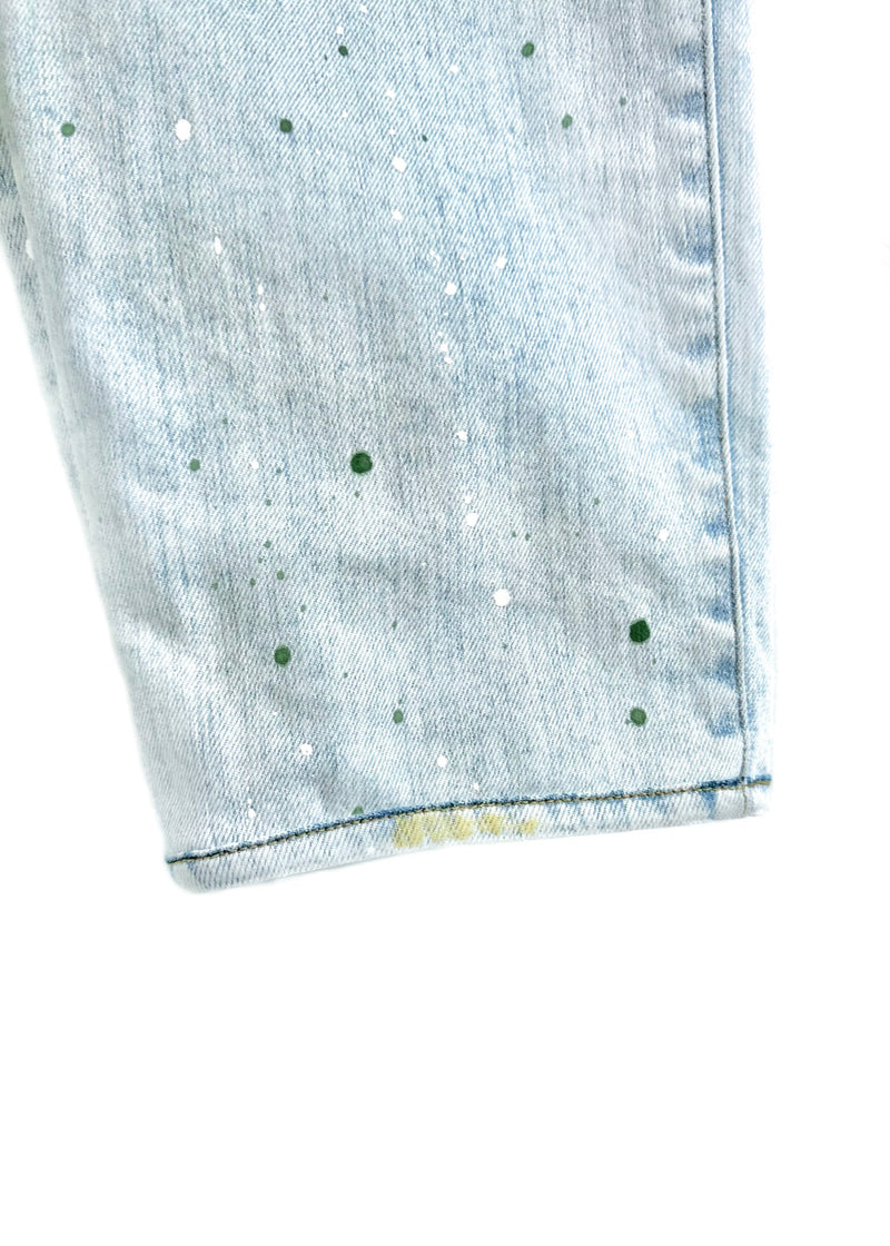 Jeans Amiri bleu clair avec éclaboussures de peinture