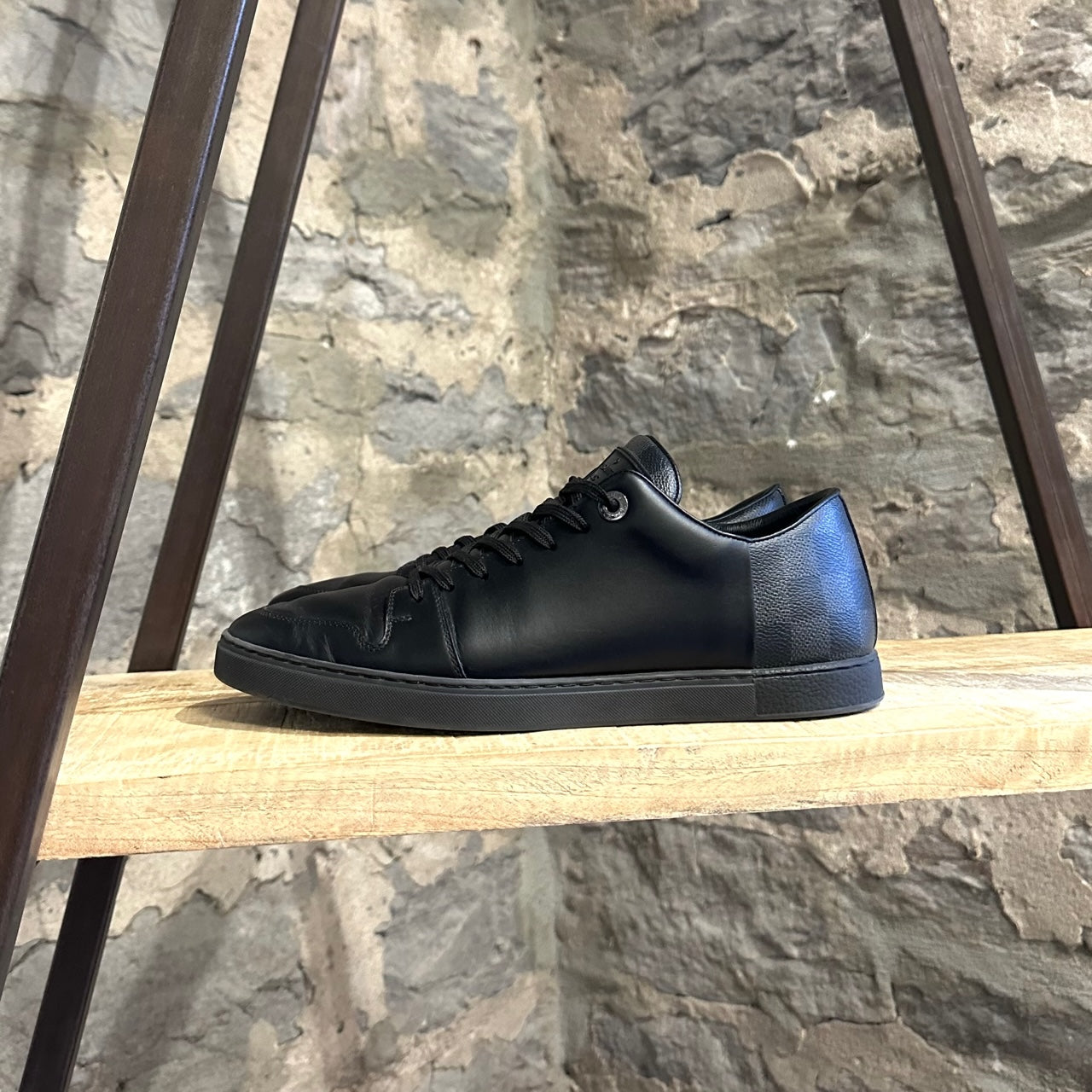Louis Vuitton Men's Black Leather Damier Line-Up Sneaker – Luxuria & Co.