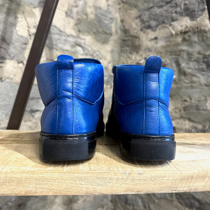 Balenciaga Blue Cracked Leather Arena High-top Sneakers