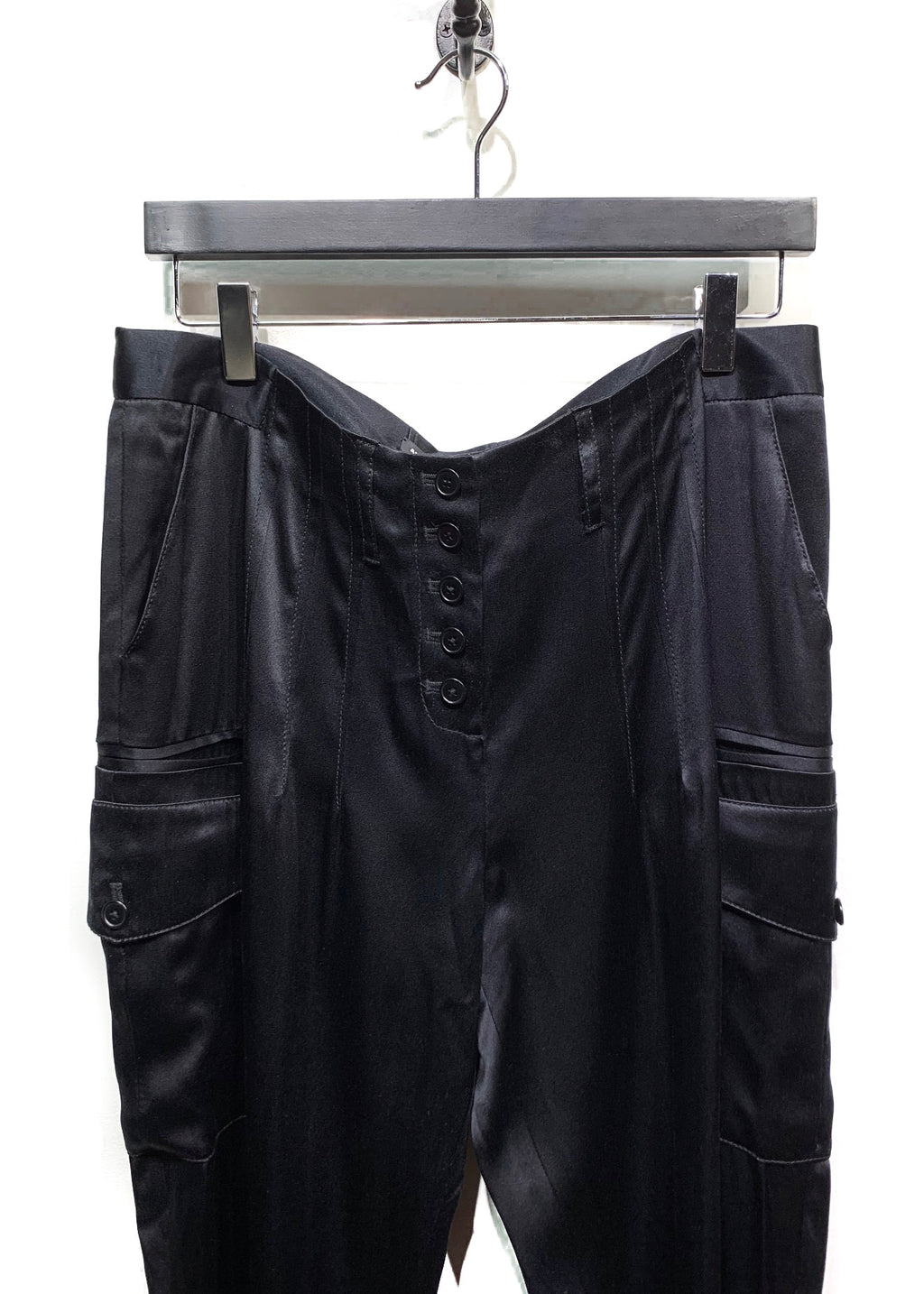 Pantalon cargo en satin noir Alexander Wang