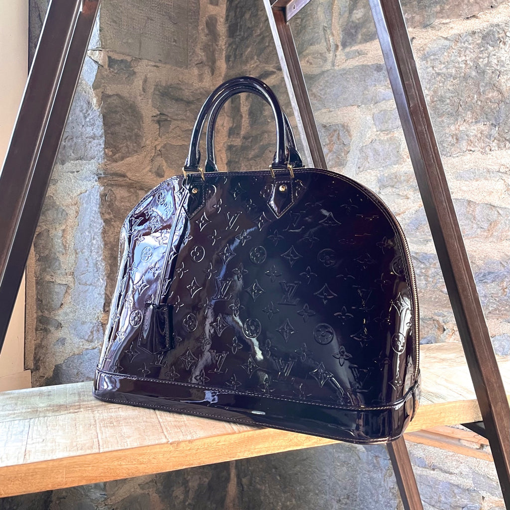 Louis Vuitton Burgundy Amarante Patent Leather Alma GM Bag