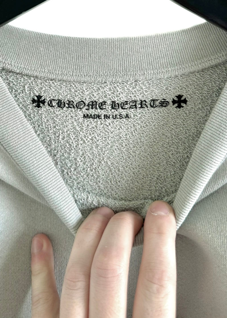 Sweat-shirt gris imprimé﻿ Chrome Hearts Suggest Star