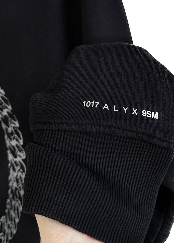 1017 ALYX 9SM Black Chain-Link  Prints Hoodie