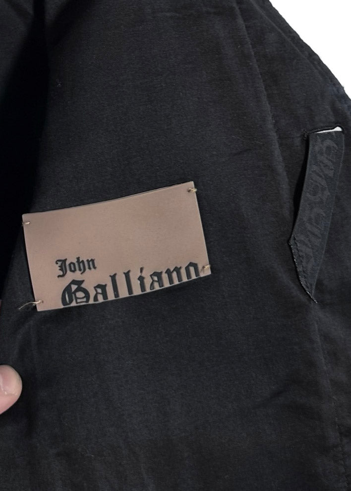 John Galliano Black Light Cotton Military Jacket