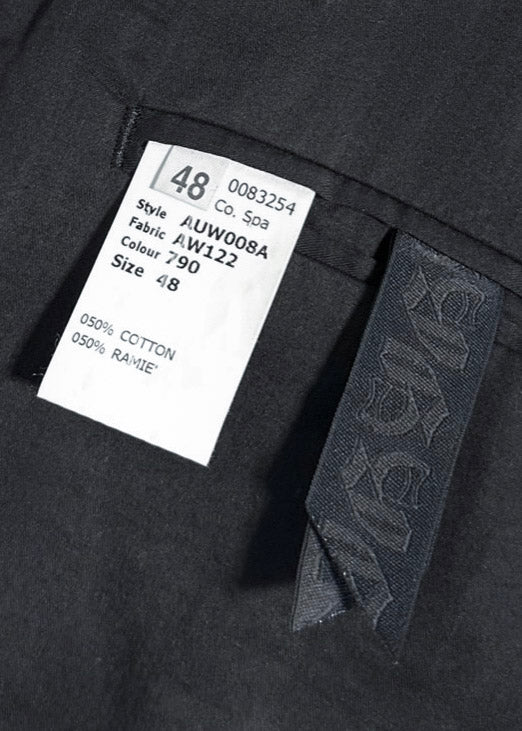 John Galliano Black Light Cotton Military Jacket