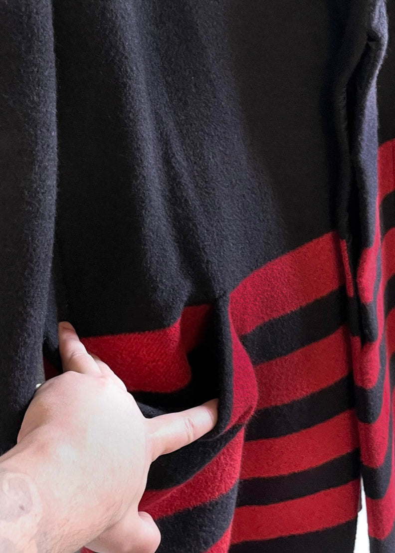 Manteau pardessus Calvin Klein 205W39NYC rayé rouge laine alpaga noir