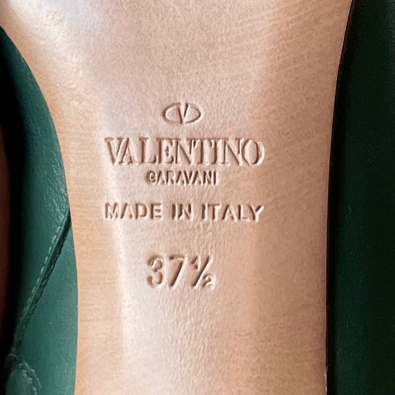 Bottines à œillets en cuir vert forêt Valentino