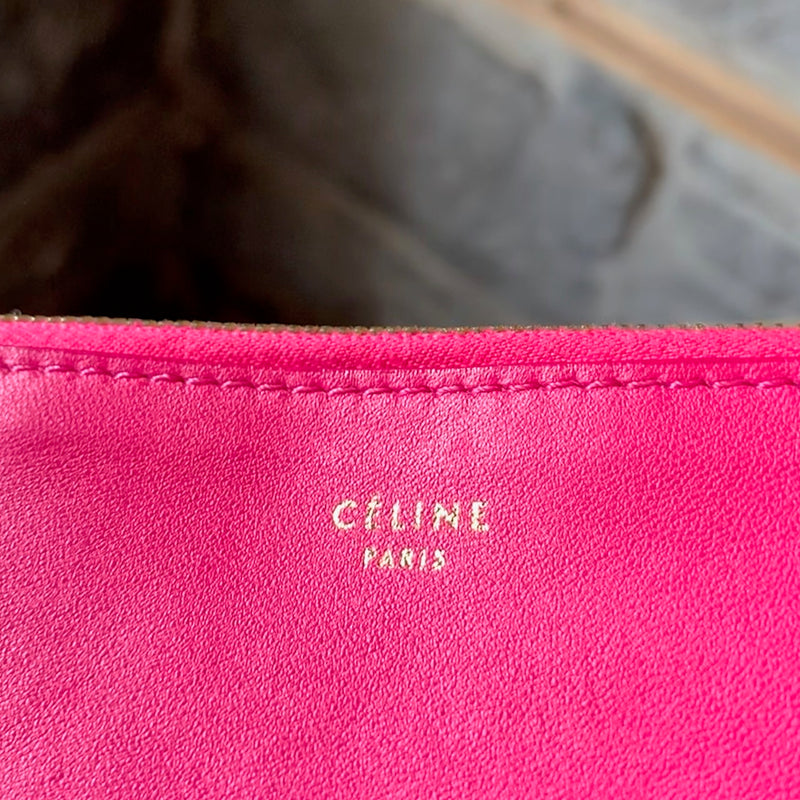 Pochette Céline bicolore rose et orange