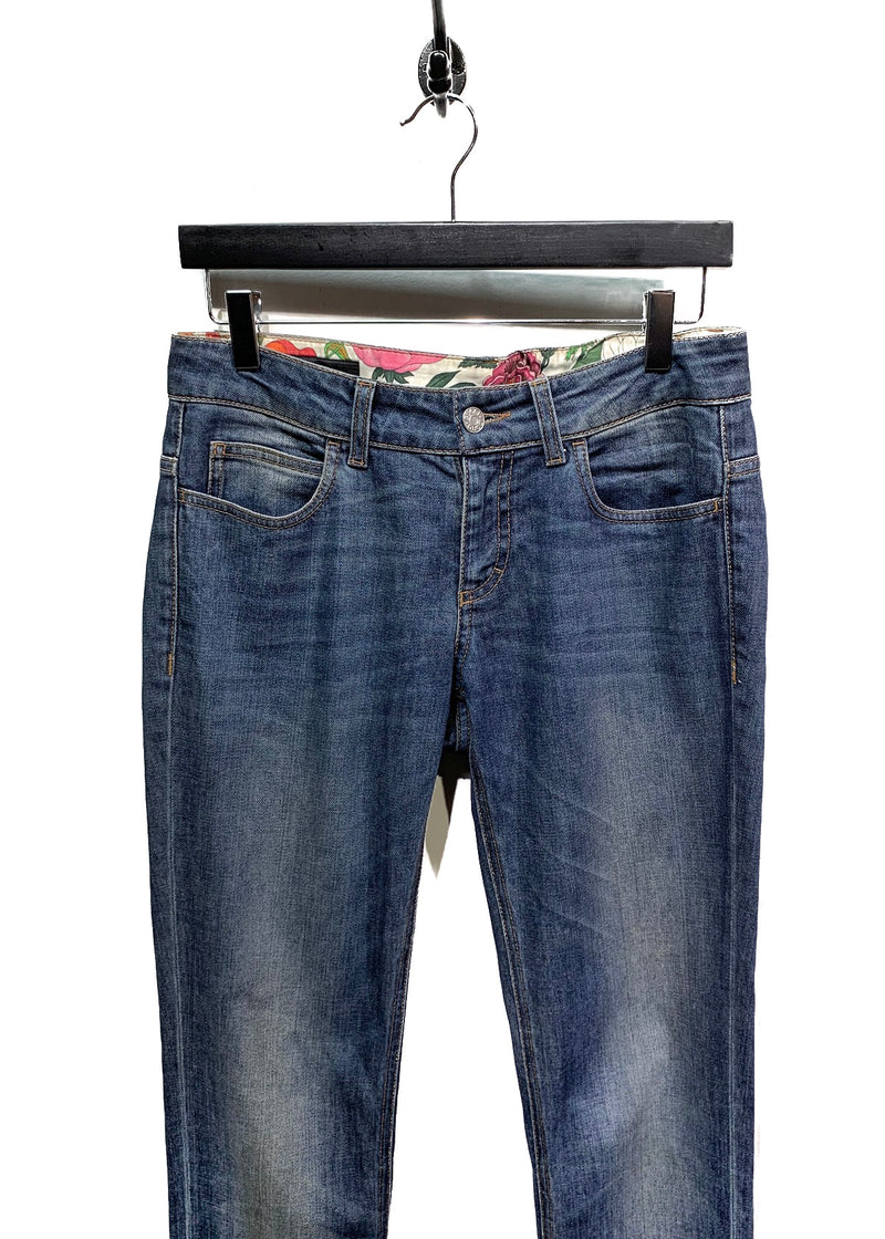 Gucci Washed Blue Low Waist Slim Jeans