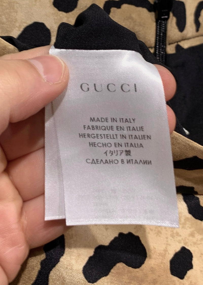 Gucci Leopard Print Silk A-line Skirt