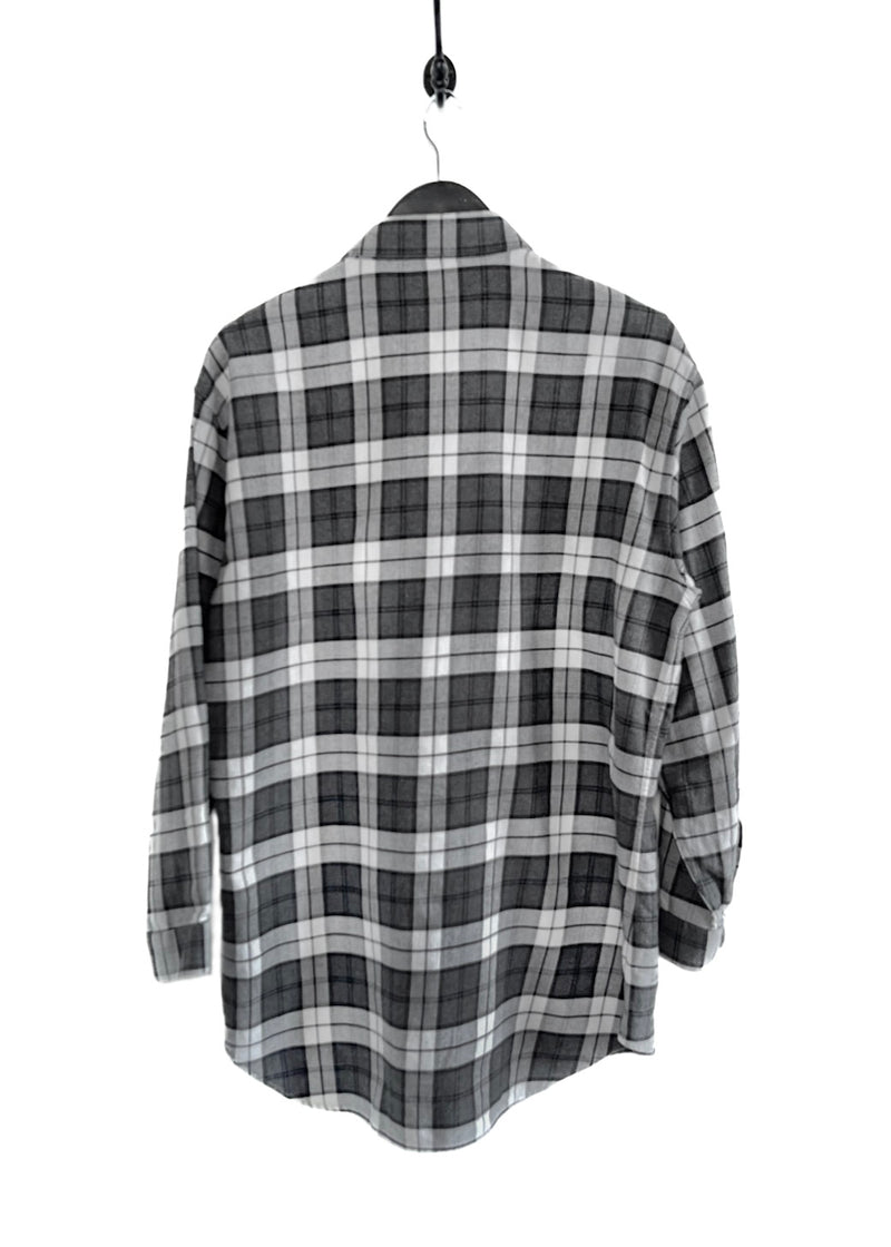 Dior Grey Black Checkered Flannel Shirt