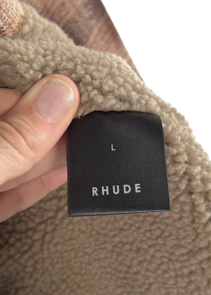 Rhude Brown Checkered Flannel Jacket