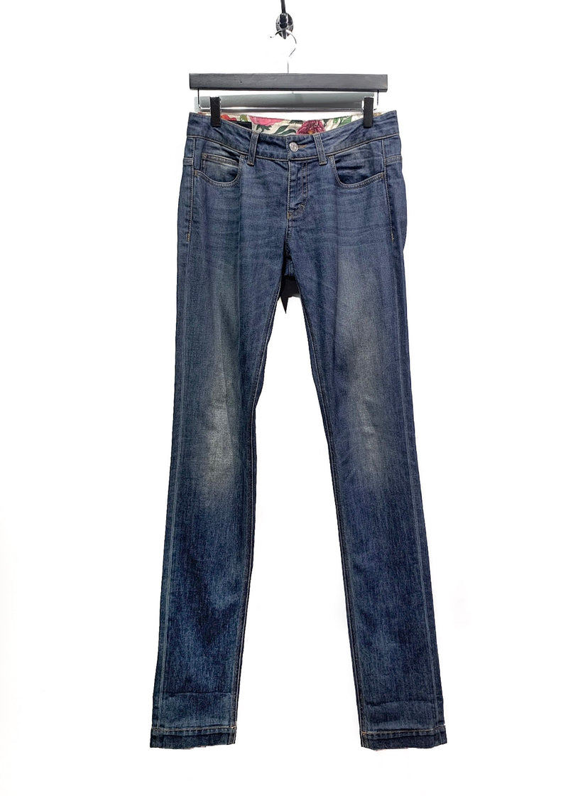 Jeans ajusté Gucci bleu délavé à taille basse