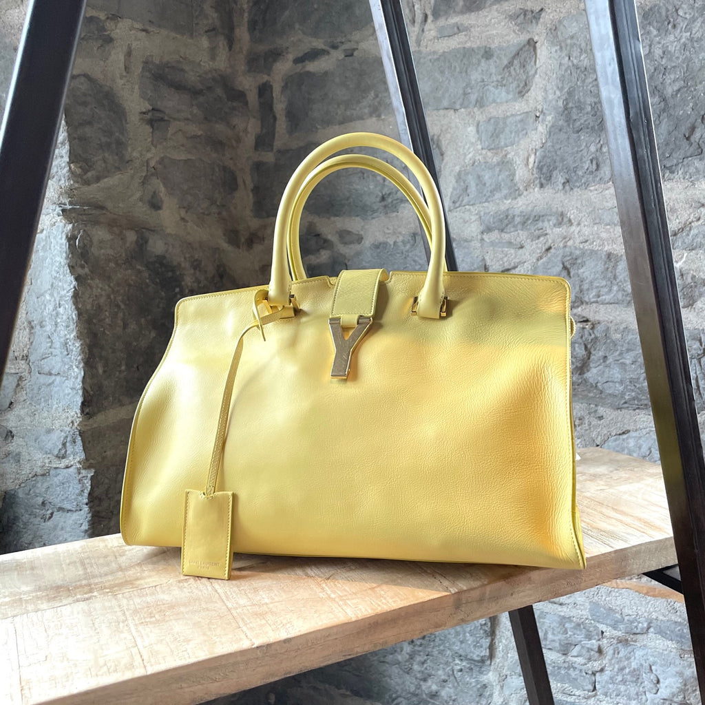 Saint Laurent Yellow Medium Chyc Cabas Handbag