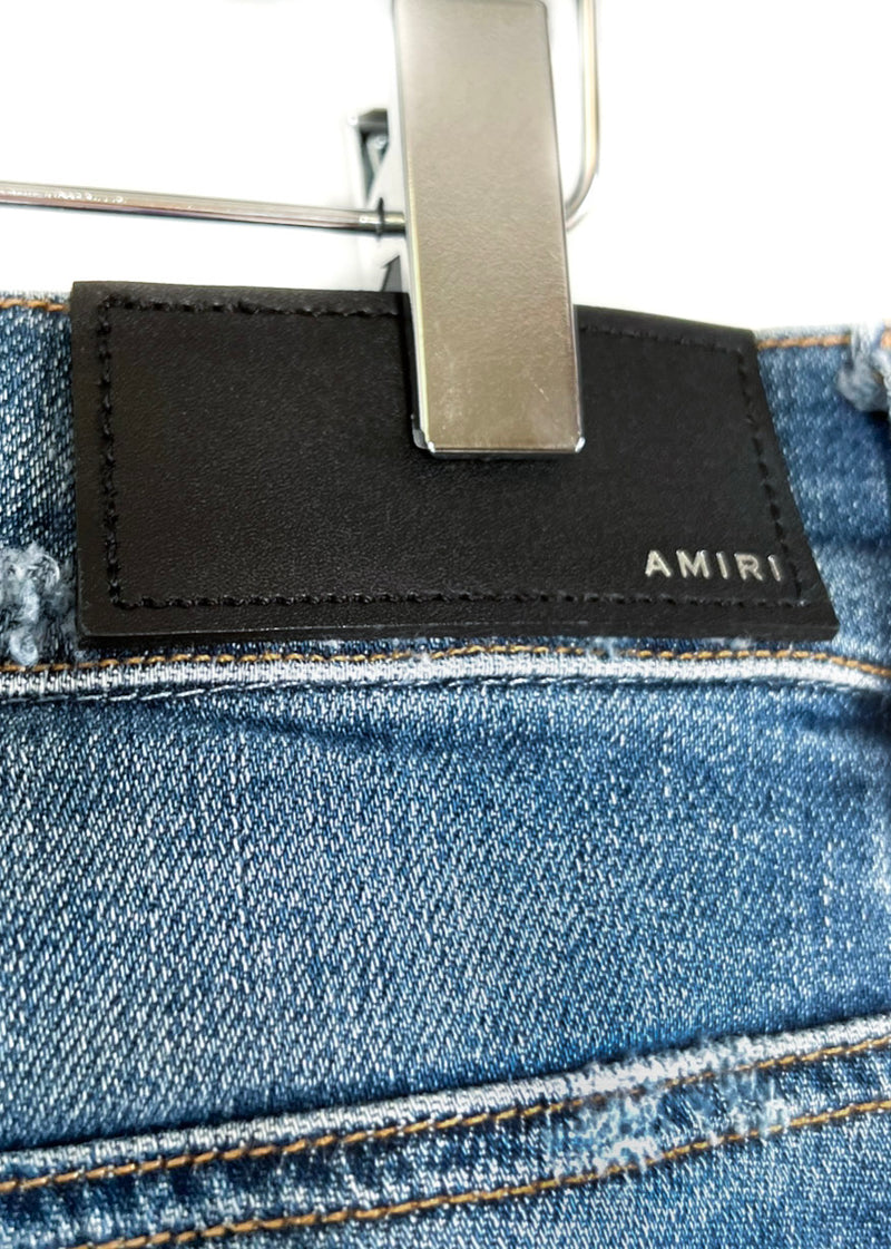 Amiri MX1 Blue Distressed Biker Jeans