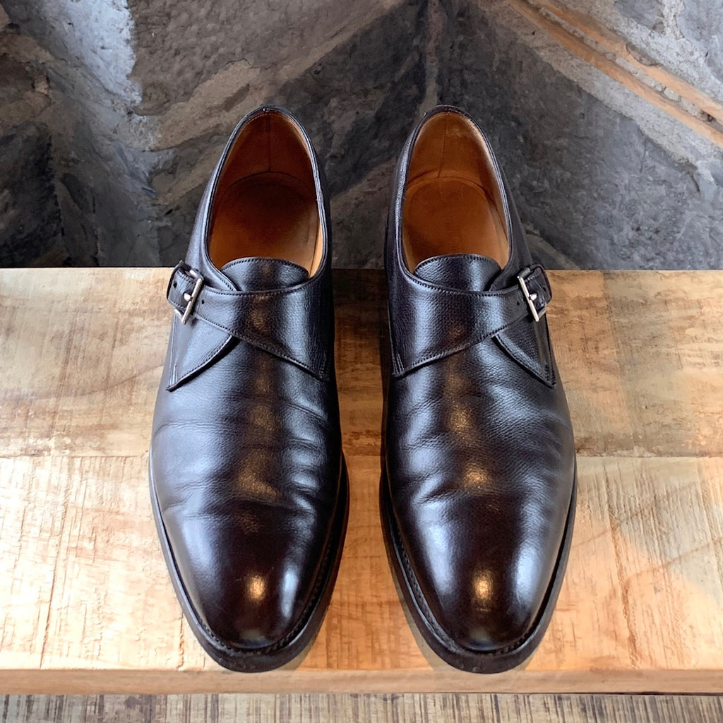 John Lobb Brown Leather Ashill Monk Strap Shoes