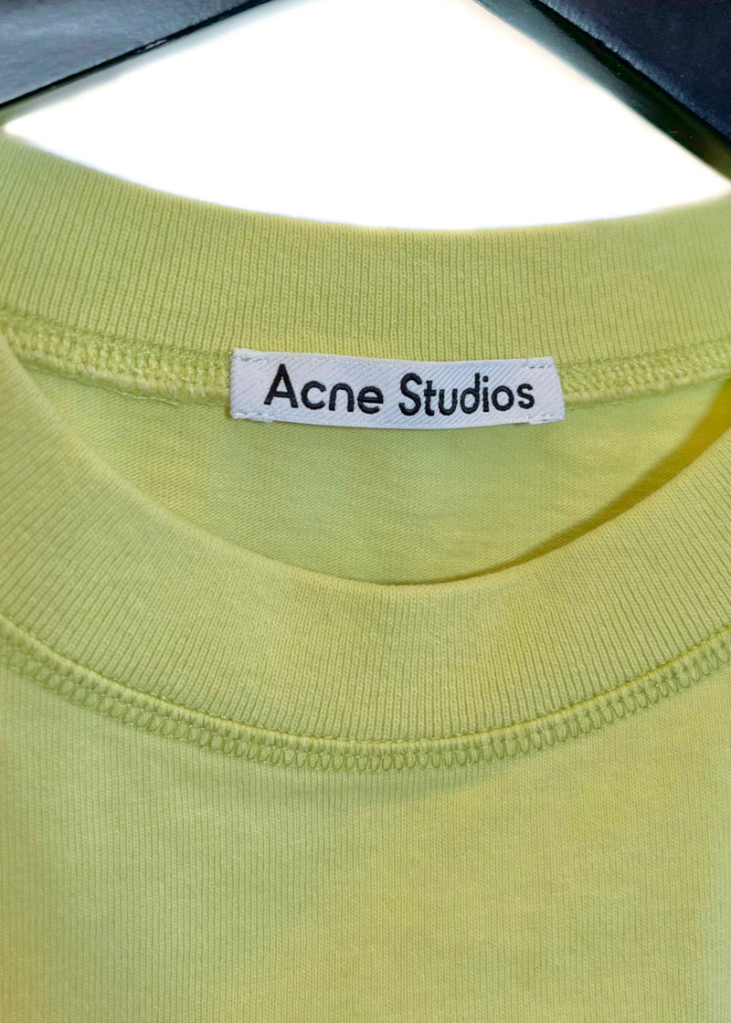 T-shirt vert citron avec logo Acne Studios
