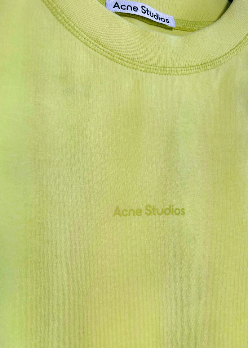 Acne Studios Lime Green Logo Boxy T-shirt
