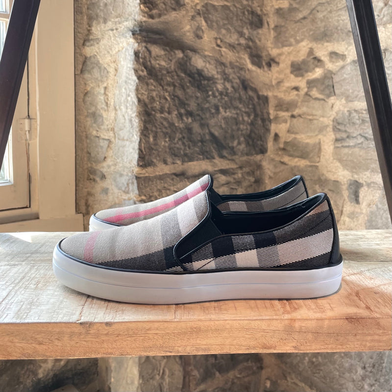 Burberry Exploded Check Slip-on Canvas Sneakers
