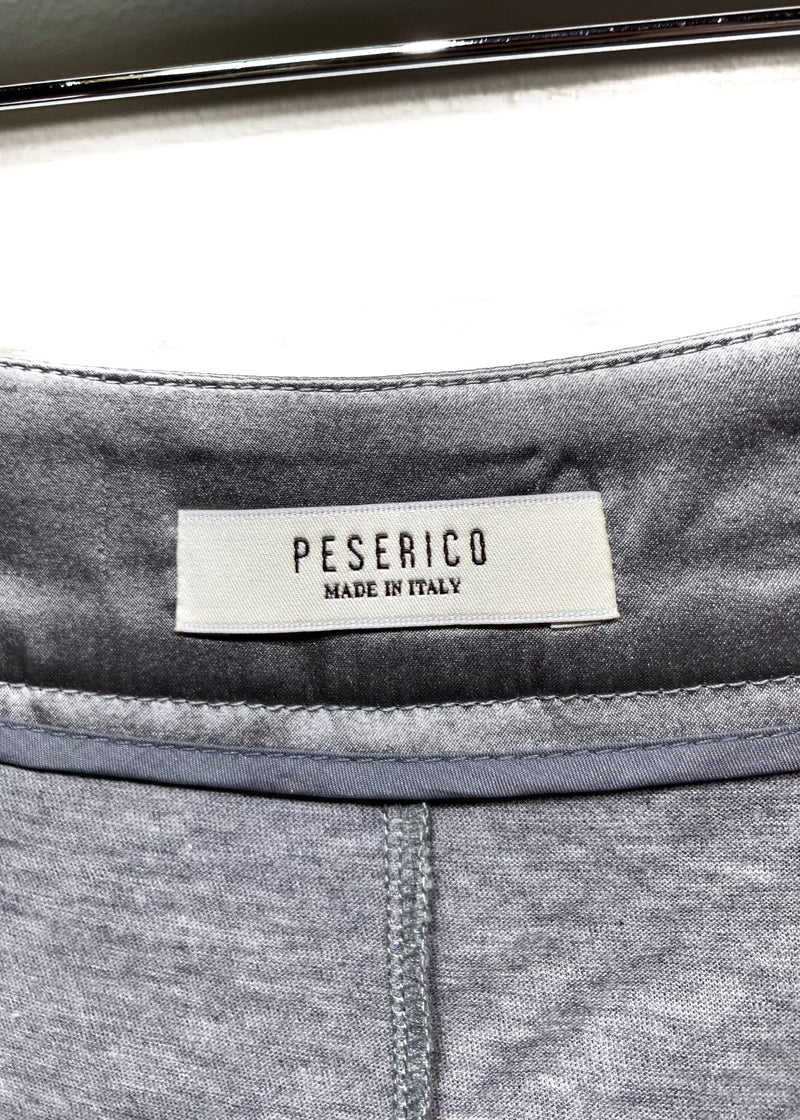 Peserico Grey Plaid Organza Wool Silk Maxi Pleated Skirt