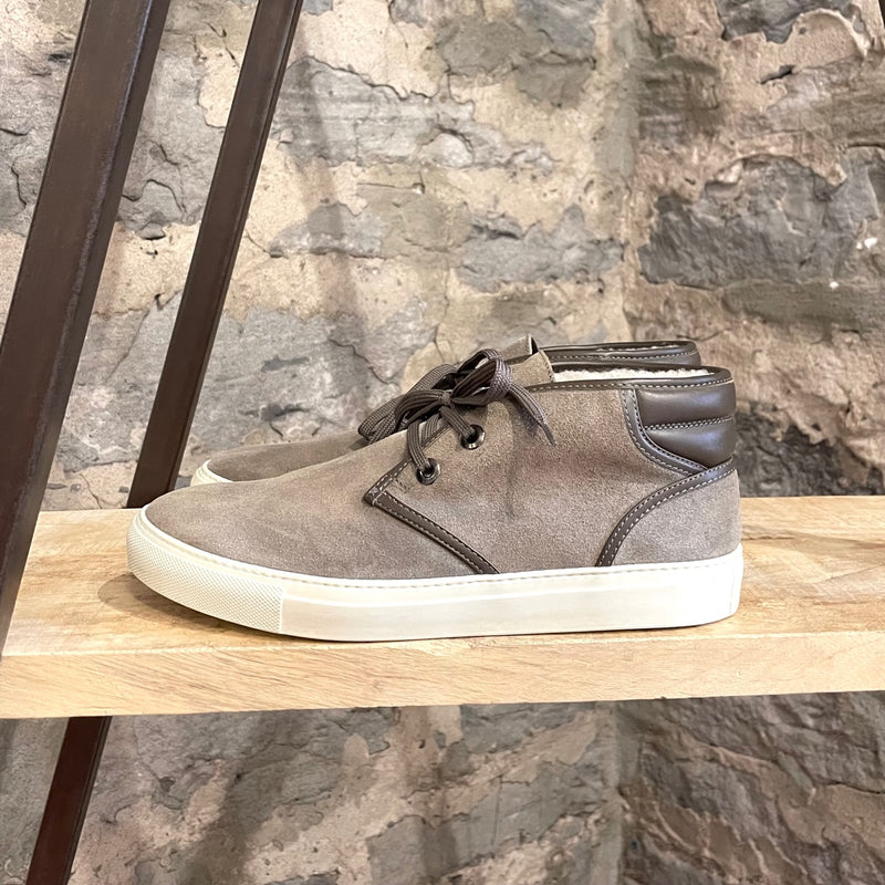 Moncler Taupe Suede La Sorbonne Chukka Sneakers