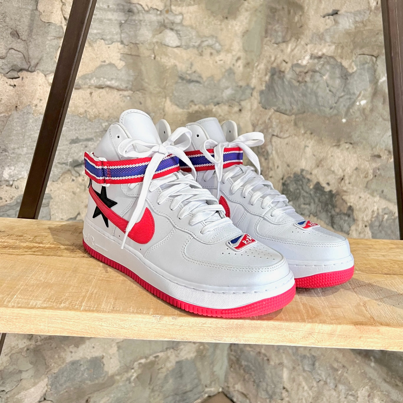 white and pink high top air force 1