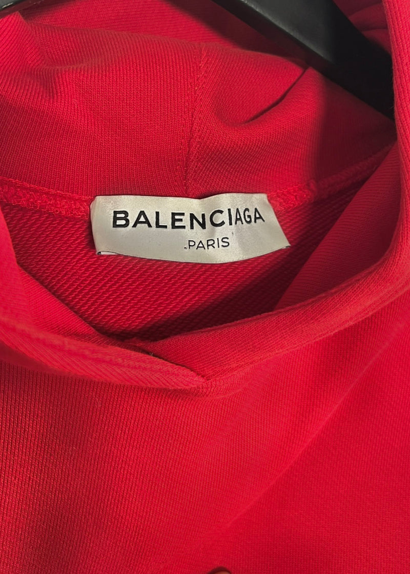 Sweat à capuche court rouge Balenciaga