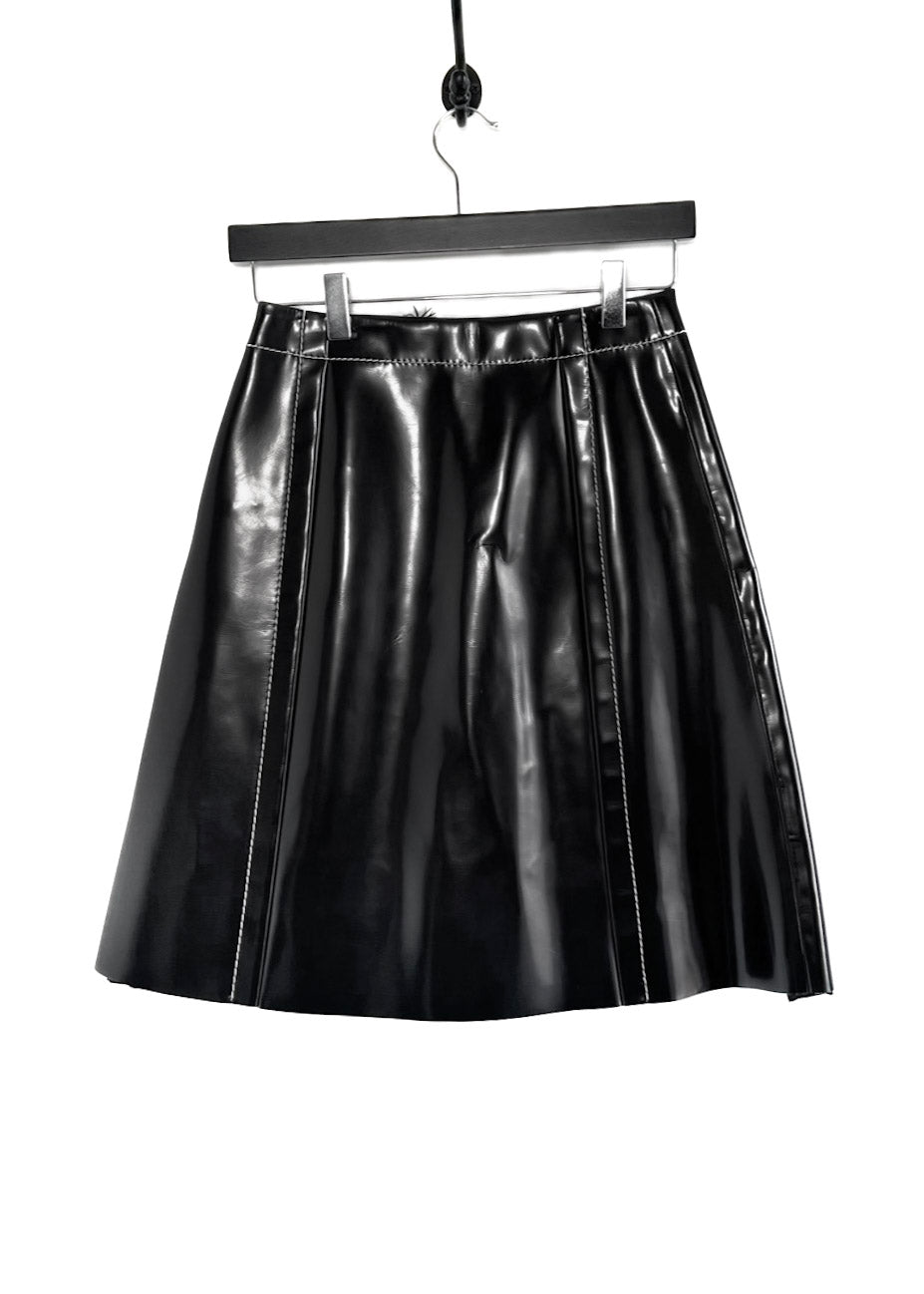 Proenza Schouler Black Coated A-line Skirt