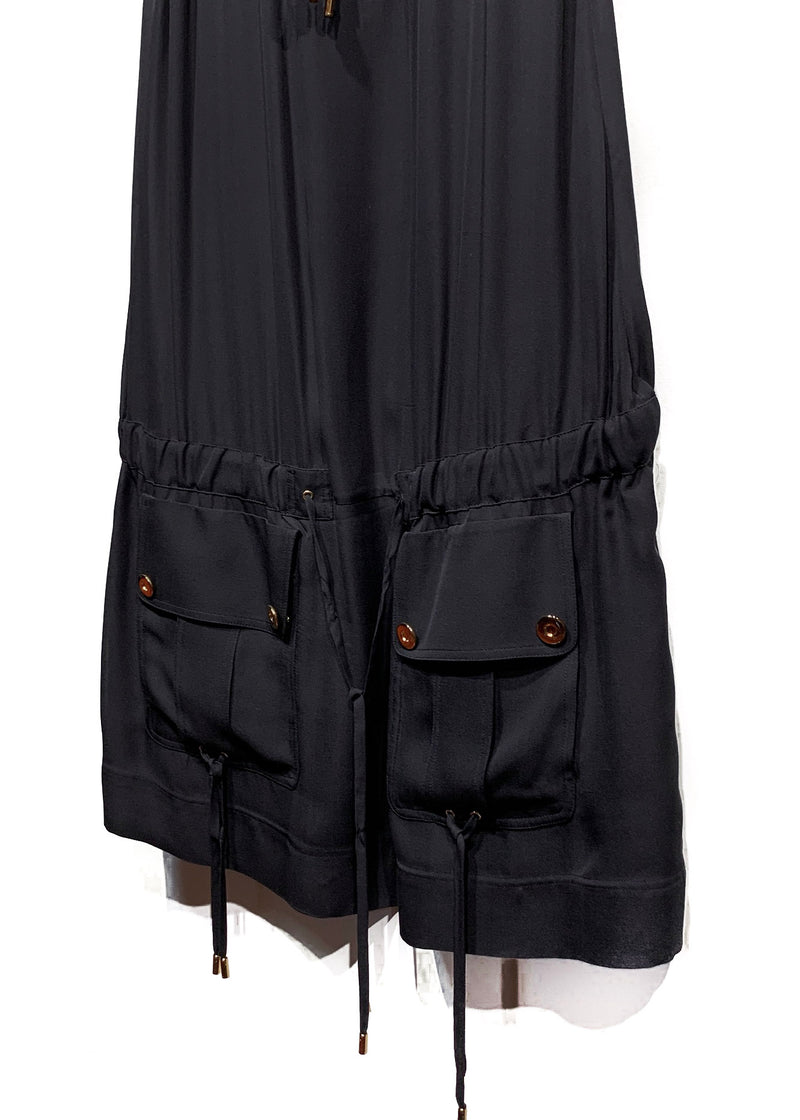 Gucci Black Laced Safari Silk Jumpsuit Dress